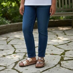 Birkenstock Arizona Unisex Women 9 Slide Rose Gold Metallic Leather Sandal